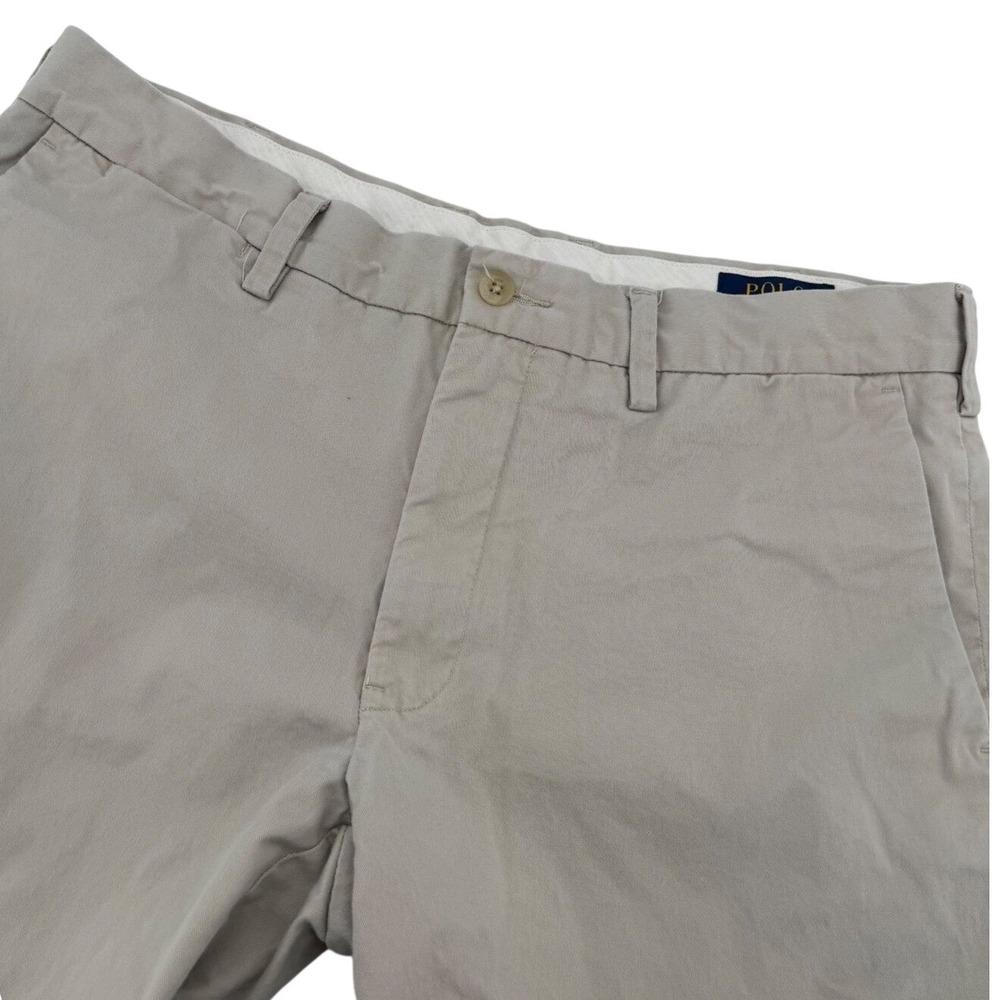 Polo Ralph Lauren Chinos Mens 34x34 Khaki Tan Stretch Slim Fit Cotton Trousers